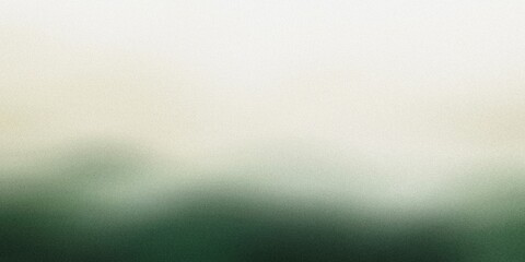 Fototapeta premium Gradient background with pine green and ivory cream tones, with soft radial gradients and a delicate, misty blur, noise texture effect