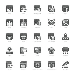 Website Responsive icon pack for your website, mobile, presentation, and logo design. Website Responsive icon glyph design. Vector graphics illustration and editable stroke.