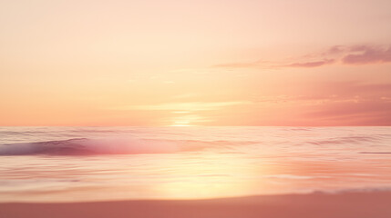 Fototapeta premium Calm ocean sunset with soft pastel colors and waves