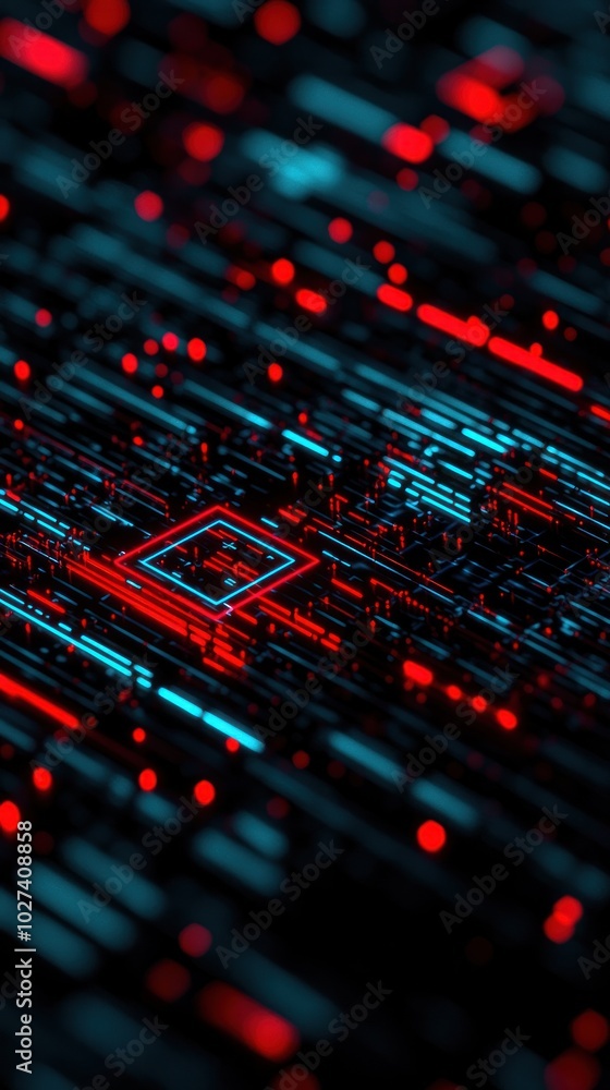 Poster create a stunning 3d visualization of a futuristic cityscape with glowing digital billboards showing