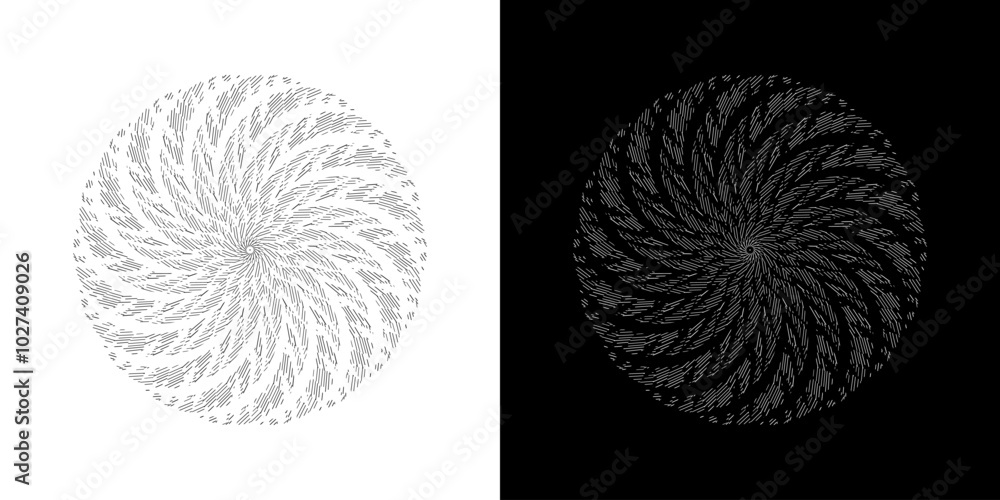 Fototapete abstract background with abstract line pattern in circles. spiral art design as a logo or icon. a bl