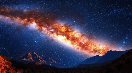 Stunning Galaxy Over Mountain Landscape