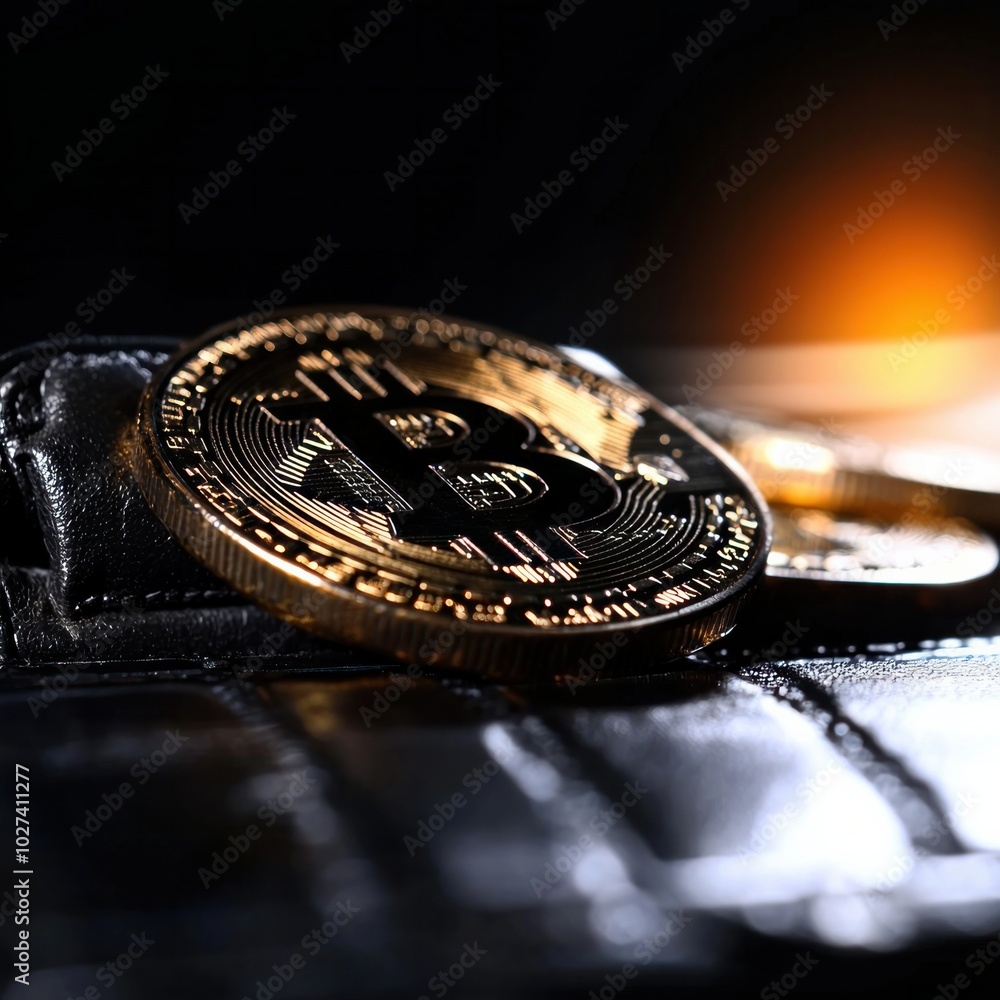 Poster craft a detailed 3d rendering of a high-tech cryptocurrency wallet amidst a backdrop of digital fina