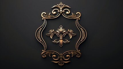 An ornate gold frame on a black background.
