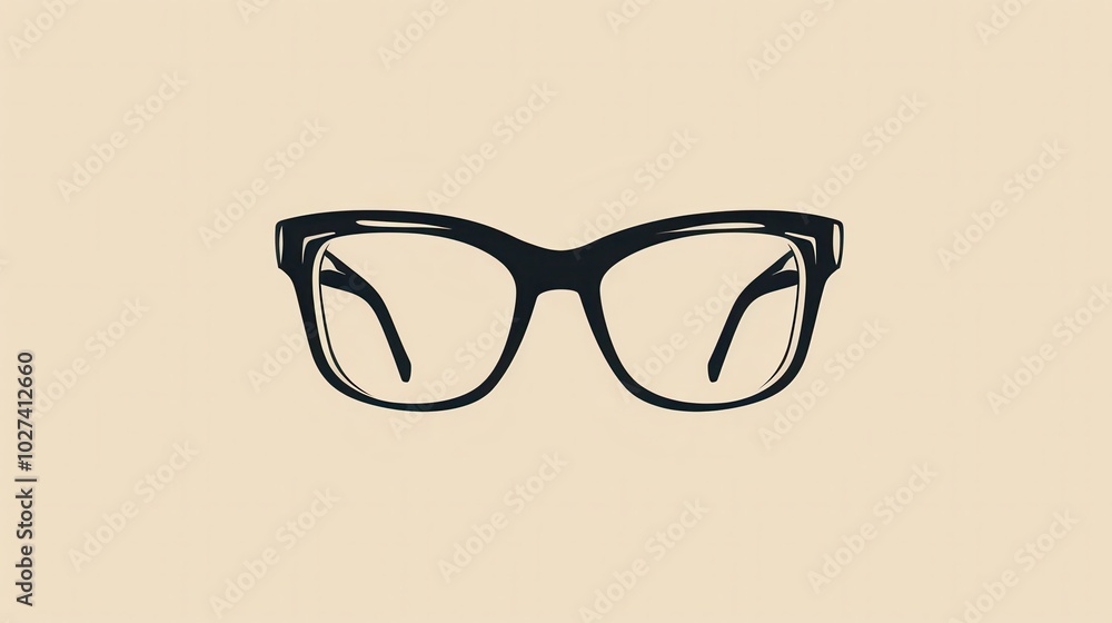 Poster the stylish eyeglasses rest against a light backdrop, highlighting their elegant frame and transpare