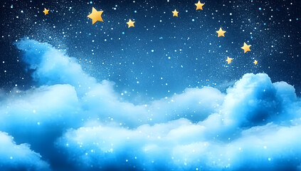 Fototapeta premium Background texture of sky clouds and abstract light blue particles