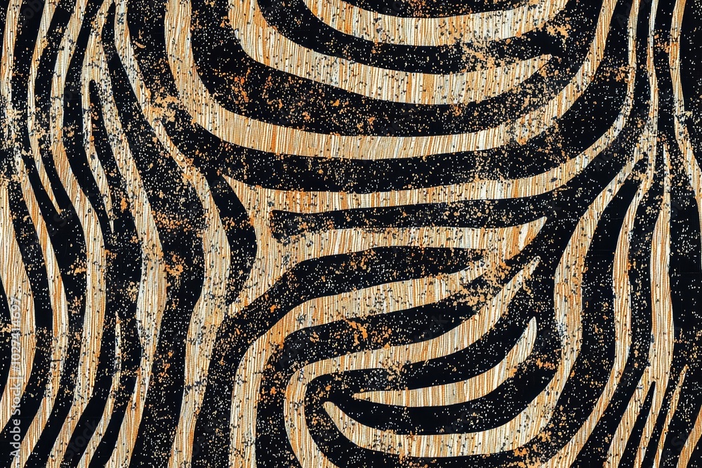Poster abstraction of texture of print fabric stripes zebra , copy space for text,