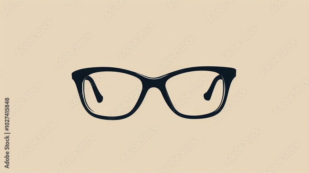 Aufkleber These eyeglasses feature a contemporary design, set against a simple backdrop, ideal for adding sophistication to any outfit. Generative AI
