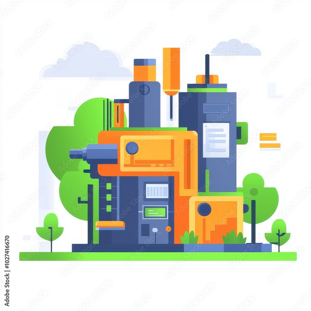 Aufkleber modern machinery representing efficient automation, concept process efficiency