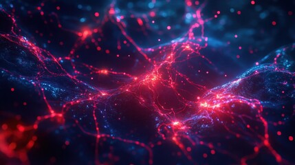 Fototapeta premium Microscopic Network of Mycelium and Communication Paths