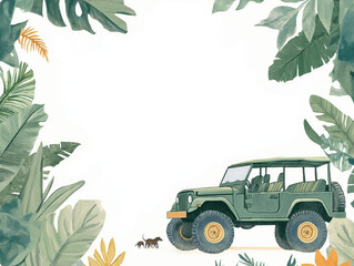 Exotic Jungle Safari Invitation with Space for Animal Encounters: Adventure Awaits in the Wild
