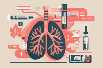 Innovative lung health solutions and medical technology illustration