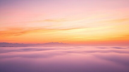 Fototapeta premium Serene Sunrise Above Ethereal Foggy Landscape