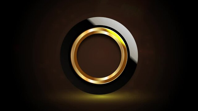 sparkling and shining gold ring with glittering particles background in 4k resolution for award winner announcement