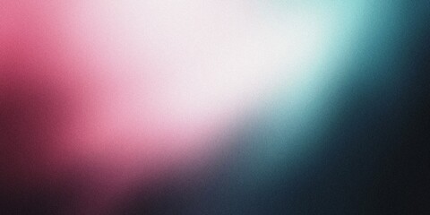 Fototapeta premium Gradient background with rich black, soft pink, and pale cyan tones, featuring refined radial gradients and a light, airy blur , noise texture effect
