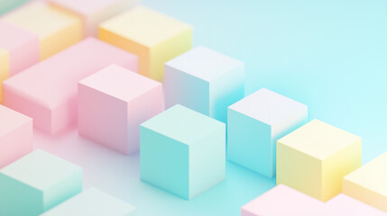 Obraz premium cute isometric 3D background with pastel colours and empty space 