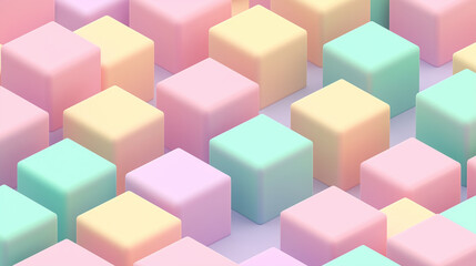 Naklejka premium cute isometric 3D background with pastel colours and empty space 