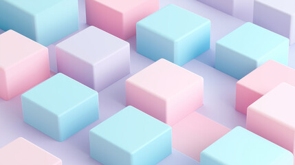 Obraz premium cute isometric 3D background with pastel colours and empty space 