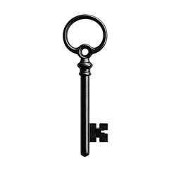 Old fashioned black metal skeleton key.