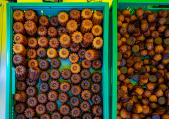 Canele, French pastry flavored with rum and vanilla, specialty of Bordeaux region, France