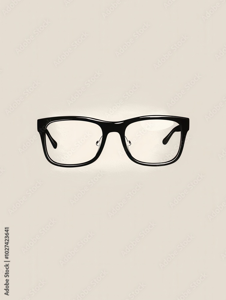Aufkleber a pair of sleek black eyeglasses is presented against a soft, neutral backdrop, emphasizing their mo