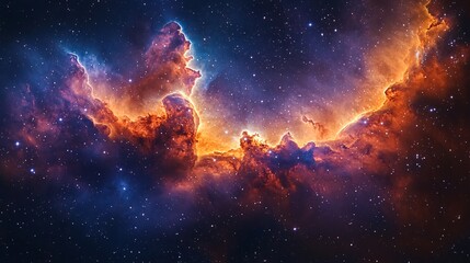 Vibrant Colors in Deep Space Nebula