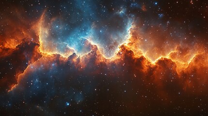 Naklejka premium Vibrant Colors of Deep Space Nebulae