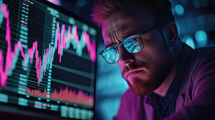 Business Analyst Reviewing Financial Data Trends