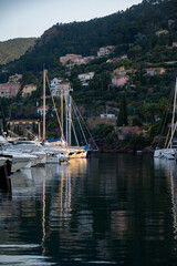 Sailing yacht boats at Port de la Rague near Cannes, French Riviera, South of France