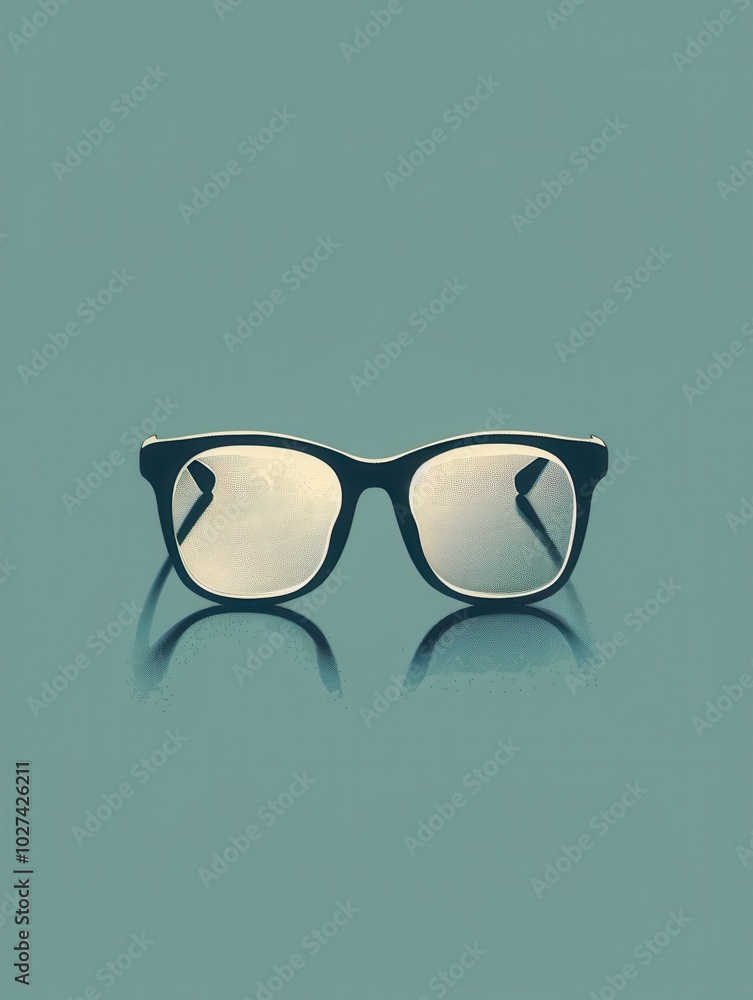 Aufkleber a pair of classic black eyeglasses rests on a vibrant background, emphasizing their elegant design s