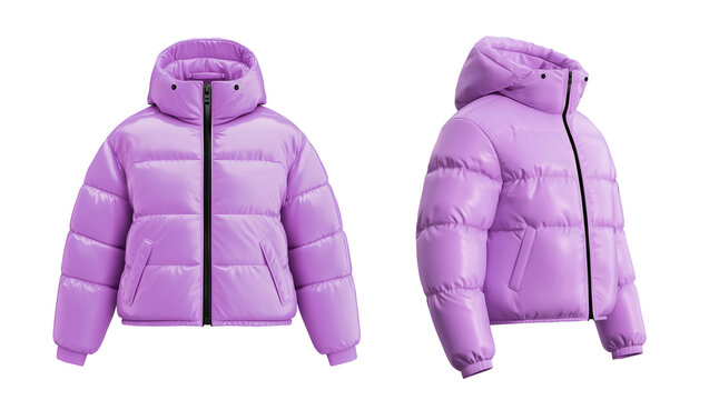 Set of winter jackets on white background, isolated background. Mockup