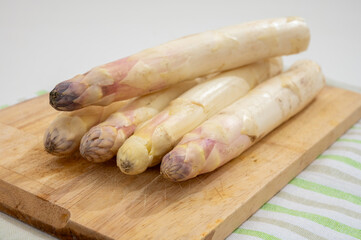Fresh raw white asparagus vegetables large size, ripe and tasty