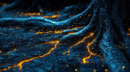 Futuristic Abstract Fungal Communication Network