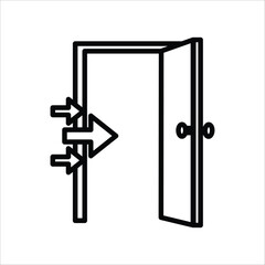 Door icon outline vector