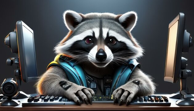 S&uuml;sser Waschb&auml;r Illustration 
