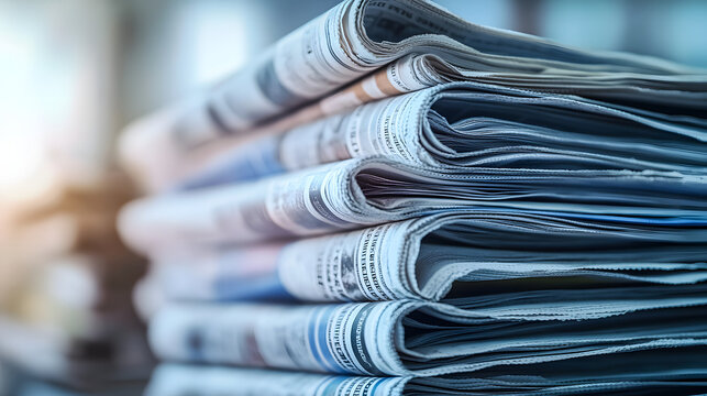 stack of newspaper with copy space