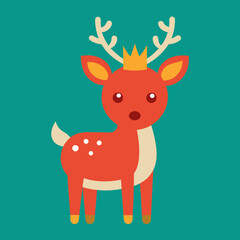 bold easy cute kawai Christmas deer royalty