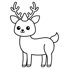 bold easy cute kawai Christmas deer royalty
