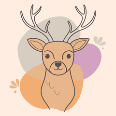 bold easy cute kawai Christmas deer royalty