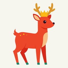 bold easy cute kawai Christmas deer royalty