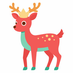 bold easy cute kawai Christmas deer royalty