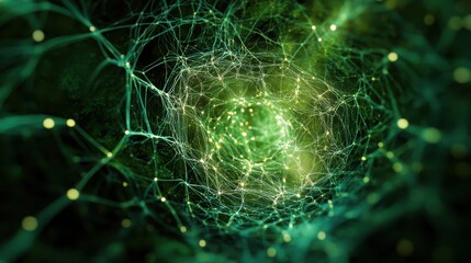 Mycelium Threads in an Abstract Underground View