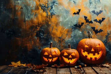 A Halloween scene with a castle and a fence