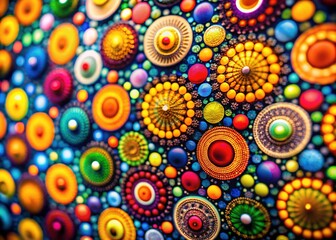 Seamless Geometric Pattern with Circles in Tilt-Shift Photography Style for Modern Design