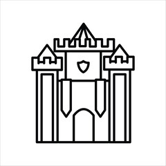 castle icon outline vector