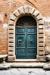 Italian Door. Old Italian street of a small town of Lucca in Tuscany