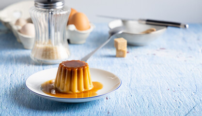 Homemade caramel flan.