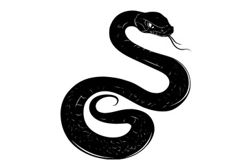 2025年巳年年賀状素材水墨画風