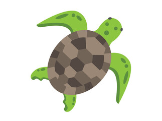 Turtle Flat Style Vector Illustration. Animals and marine wildlife vector art image
