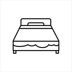 bed icon outline vector